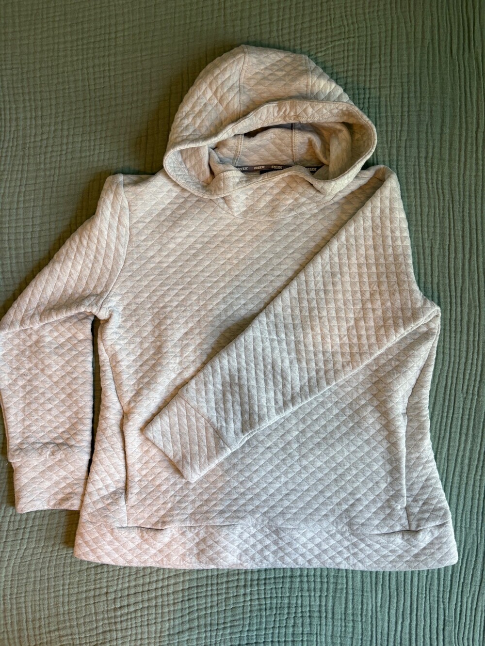 RBX Pullover Hoodie L/G Light Beige Polyester Cotton Quilted